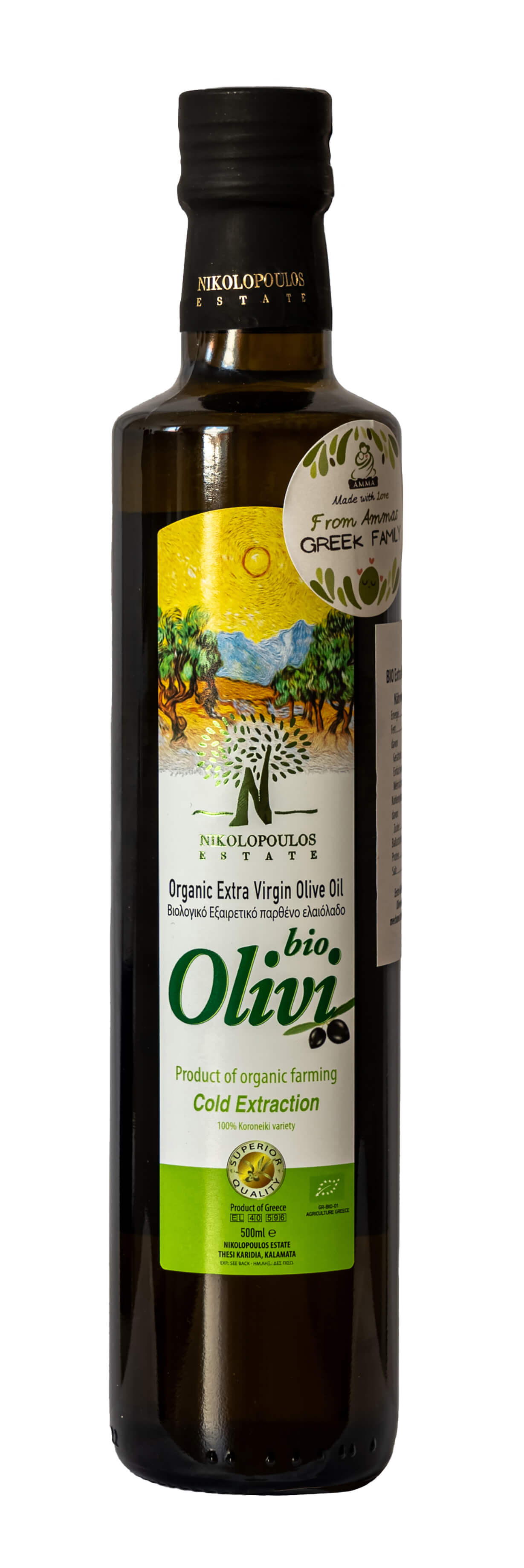 Olivi - Griechisches Bio Natives Olivenöl Extra - 0,5L